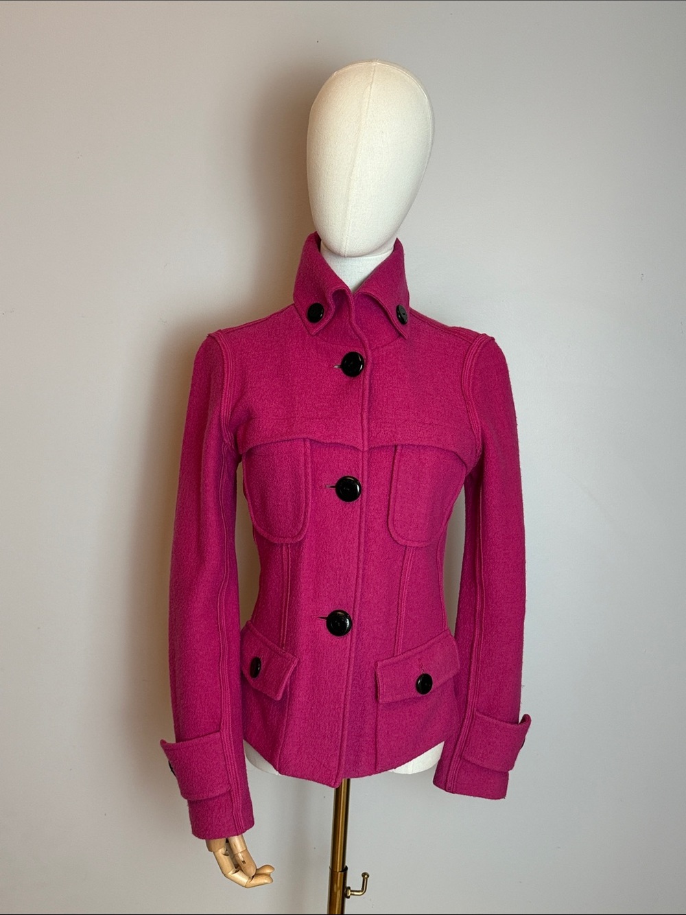 Sao Paulo Hot Pink Structured Wool Blend Jacket